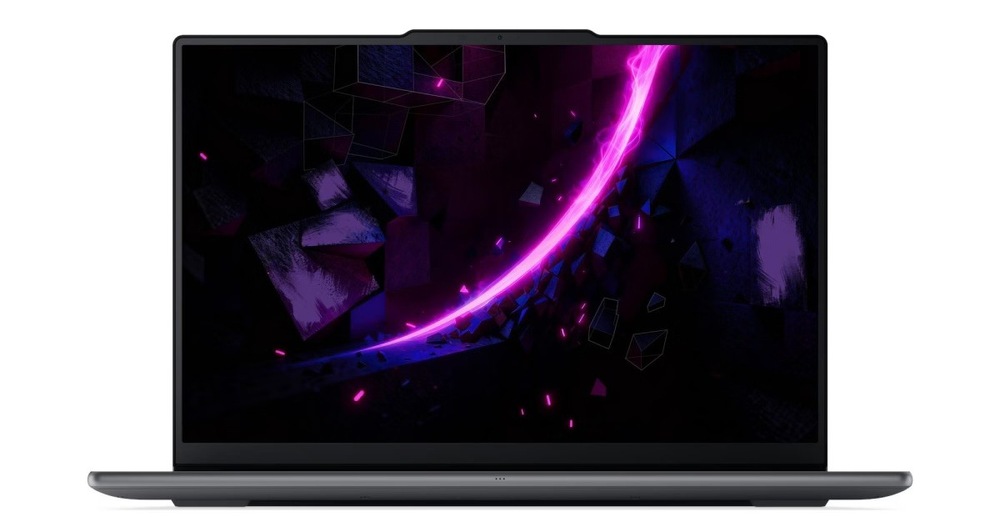Otvorený a zapnutý notebook Notebook Lenovo Yoga Pro 9 16IPH11 spredu