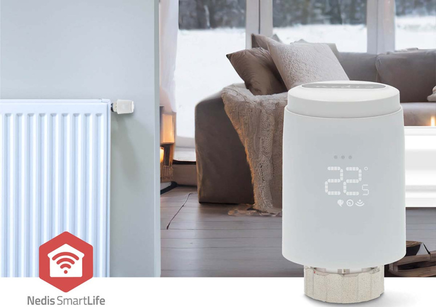 Bezdrôtová termohlavica Nedis SmartLife, Zigbee 3.0 Bezdrôtová termohlavica Nedis SmartLife Zigbee 3.0