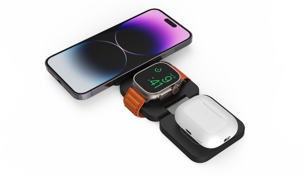 Bezdrôtová nabíjačka Cubenest E310 Pre 3v1 s podporou uchytenia MagSafe, 20 W sivá Bezdrôtová nabíjačka Cubenest E310 Pre 3v1 s podporou uchytenia MagSafe, 20 W sivá