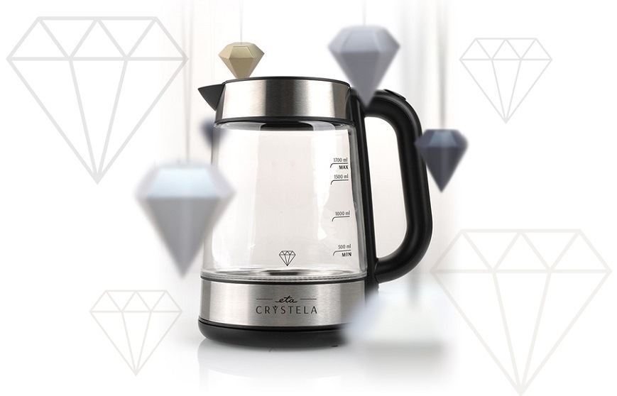 Rýchlovarná kanvica ETA Crystela 6153 90000 nerez/sklo