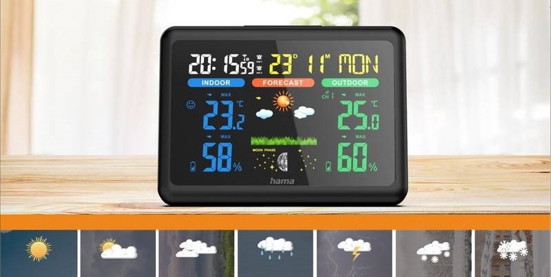 Meteorologická stanica Hama Color čierna