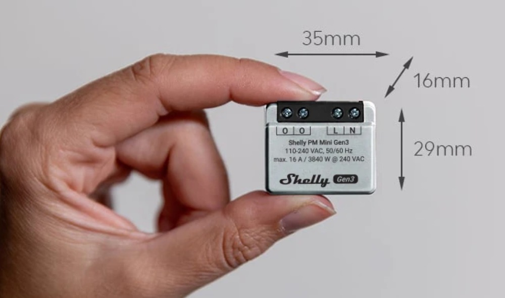 Modul Shelly Gen3 PM Mini, spínací modul, WiFi Modul Shelly Gen3 PM Mini, spínací modul, WiFi