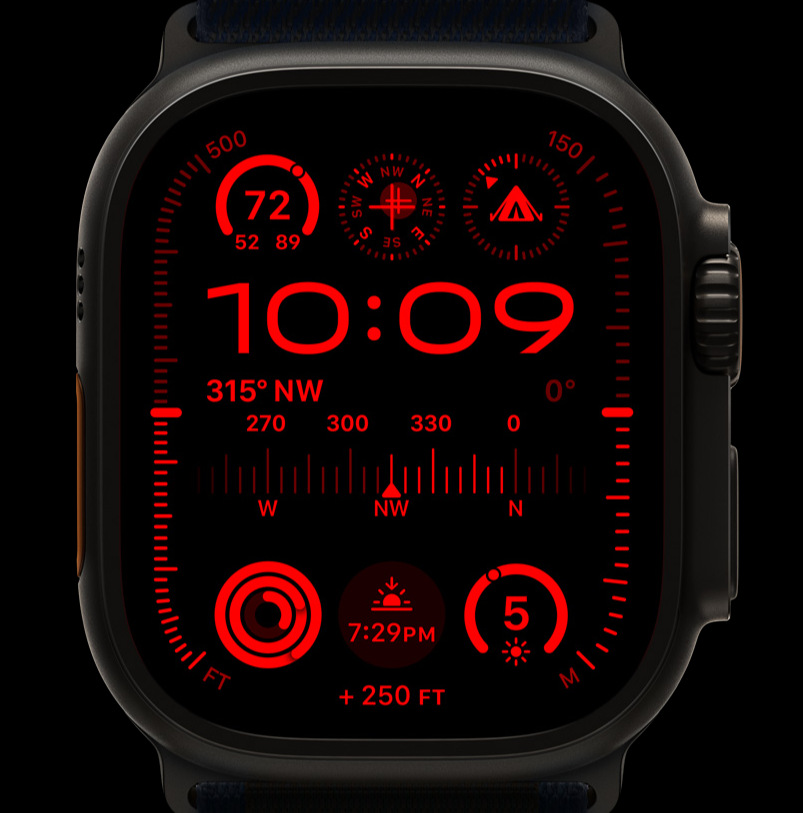 Inteligentné hodinky Apple Watch Ultra 2 GPS + Cellular 49mm čierny titán - čierny trailový ťah - S/M