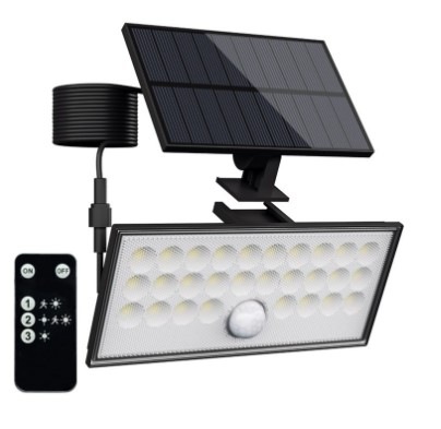 Reflektor Top Light Heleon, solárne, PIR, diaľkové ovládanie, 8W, 4000K, 3 fukčné režimy čierne