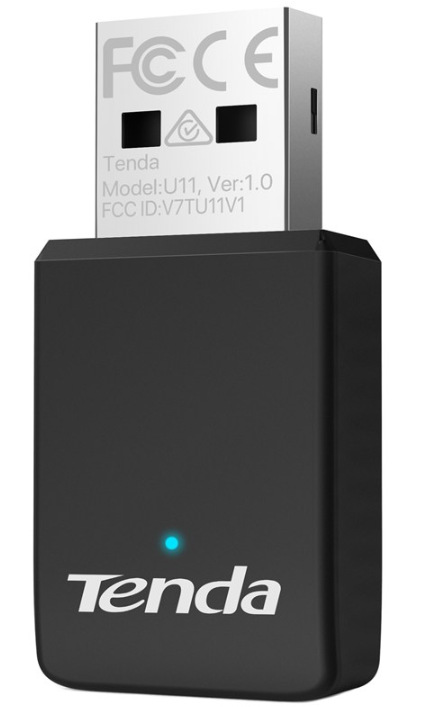 Bezdrôtový Wi-Fi 6 USB adaptér Tenda U11, čierna farba