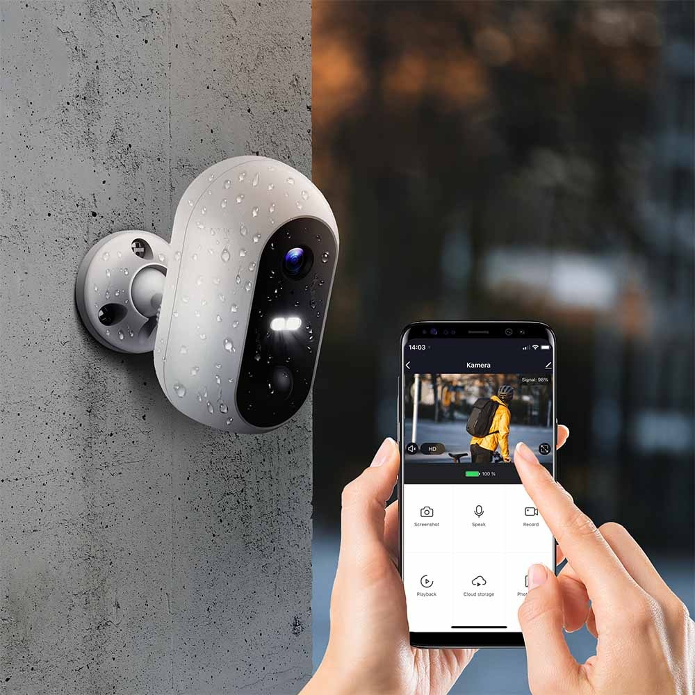 IP kamera Solight Wi-Fi + solárny panel biela Aplikácia na mobil prepojená s IP kamerou Solight
