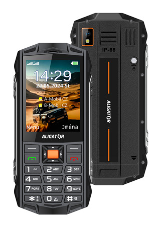 Mobilný telefón Aligator R45 eXtremo čierny/oranžový