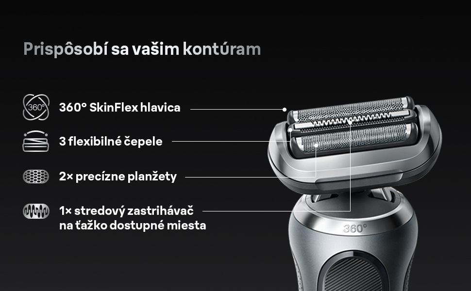 Holiaci strojček Braun Series 7 72-G1200s sivý Braun Series 7 72-G1200s