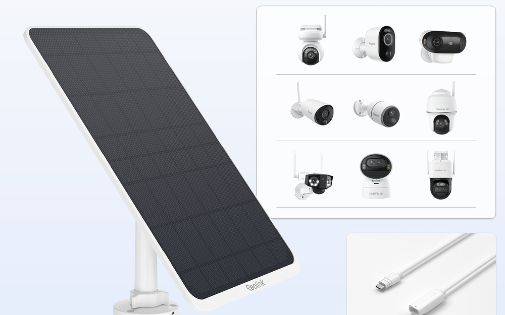 Solárny panel Reolink Solar Panel 3 biely Solárny panel Reolink Solar Panel 3 je priamo určený pre napájanie IP kamier rovnakej značky
