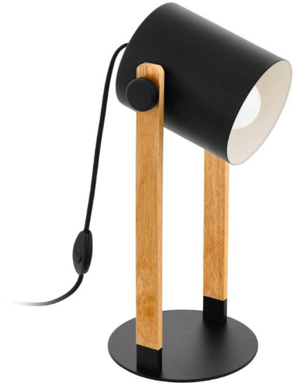 Stolná lampička Eglo Hornwood čierna/drevená