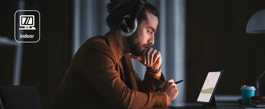 Slúchadlá OneOdio Focus A10, hybridný ANC čierna OneOdio Focus A10, čierna