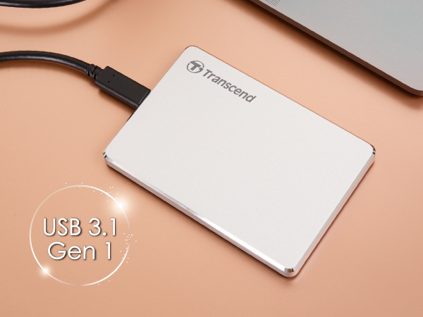 Externý pevný disk Transcend StoreJet 25C3S 1TB, USB-C (3.1 Gen 1) strieborný Externý pevný disk Transcend StoreJet 25C3S 1TB, USB-C (3.1 Gen 1) strieborný