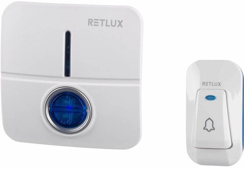 Zvonček bezdrôtový RETLUX RDB 105, do siete 230V + batériové tlačidlo biely