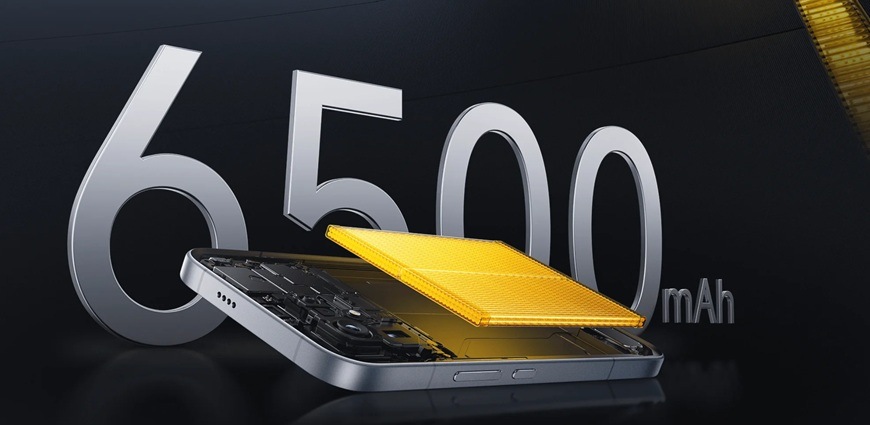 Ilustrácie s telefónu s kapacitou batérie 6500 mAh.