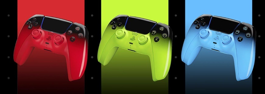 Bezdrôtový ovládač Sony DualSense pre PS5 - Remix Green zelený Ilustrácia herných ovládačov.
