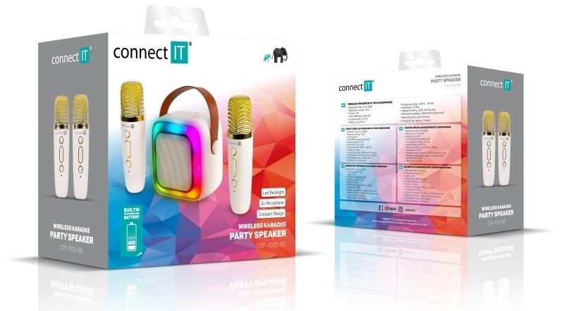 Prenosný reproduktor Connect IT CSP-1010-BG béžový Prenosný reproduktor Connect IT CSP-1010-BG je vybavený LED podsvietením predného panelu