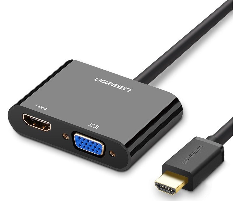 Redukcia UGREEN HDMI/VGA + HDMI Converter čierna