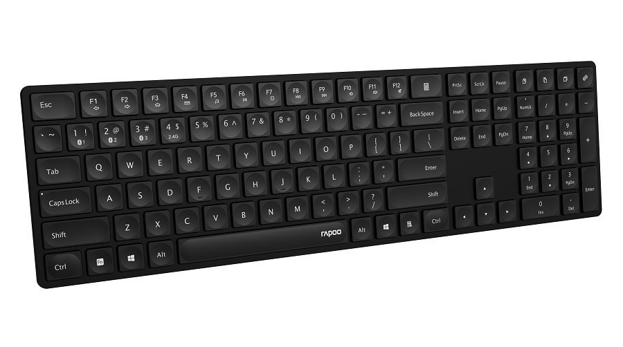 Klávesnica Rapoo E8020M multi-mode, CZ/SK layout čierna Rapoo E8020M multi-mode SK/SK