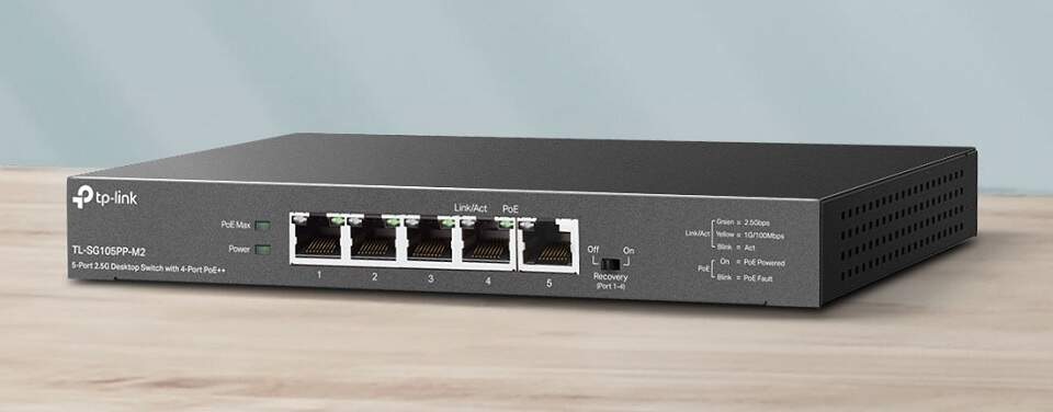 Switch TP-Link TL-SG105PP-M2 čierny Switch TP-Link TL-SG105PP-M2 čierny