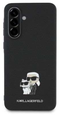 Kryt na mobil Karl Lagerfeld PU Saffiano Metal Karl and Choupette na Samsung Galaxy A56 čierny Kryt na mobil Karl Lagerfeld PU Saffiano Metal Karl and Choupette na Samsung Galaxy A56 čierny