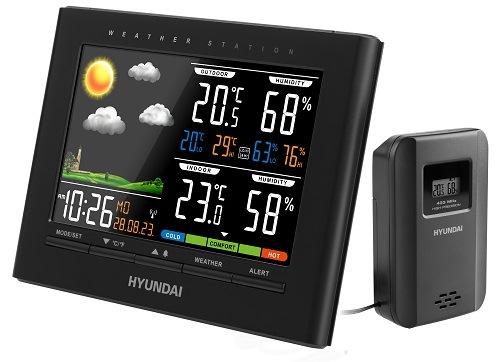 Meteostanica Hyundai WS 4380, čierna