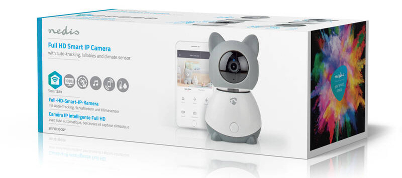 IP kamera Nedis SmartLife WIFICI30CGY sivá/biela