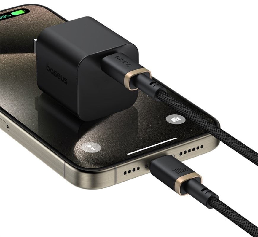 Kábel Baseus Dura USB-C/USB-C, 100W, 2m - čierny/zlatý