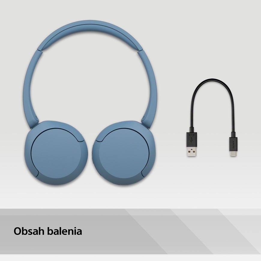 Slúchadlá Sony WH-CH520 modrá Slúchadlá Sony WH-CH520, modrá, obsah balenia