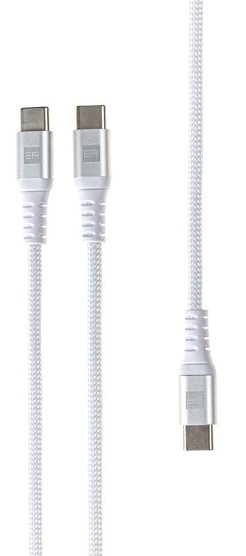 Kábel ERPOWER Intelligent Cable Extender USB-C/Dual USB-C 100W, 1,5m biely