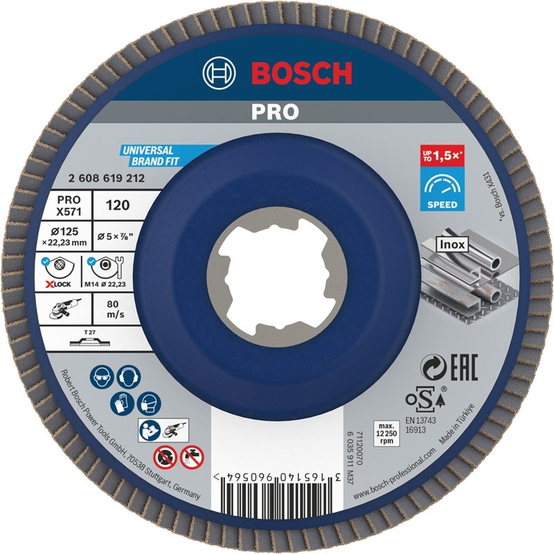 Lamelový brúsny kotúč Bosch PRO, priemer 125 mm