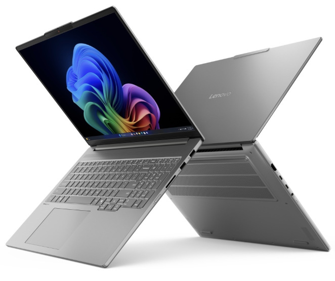 Notebook Lenovo IdeaPad Pro 5 16IAH10 z prednej a zadnej strany s pohľadom na spodný kryt