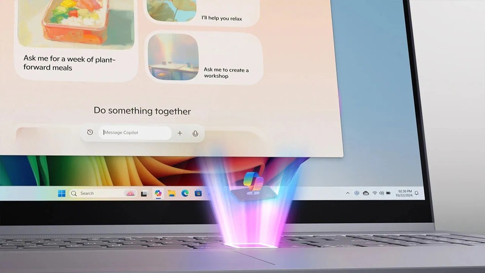 Obrazovka notebooku Lenovo IdeaPad 5 2-in-1 so zapnutým virtuálnym asistentom Copilot+