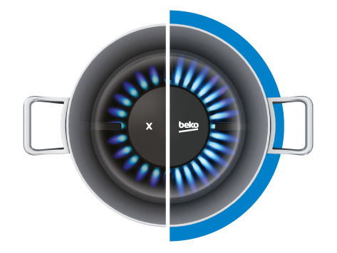 Kombinovaný sporák Beko FBM62330GXTN nerez Sporák K60 Beko FBM62330GXTN, nerez, vysoko účinný plynový horák