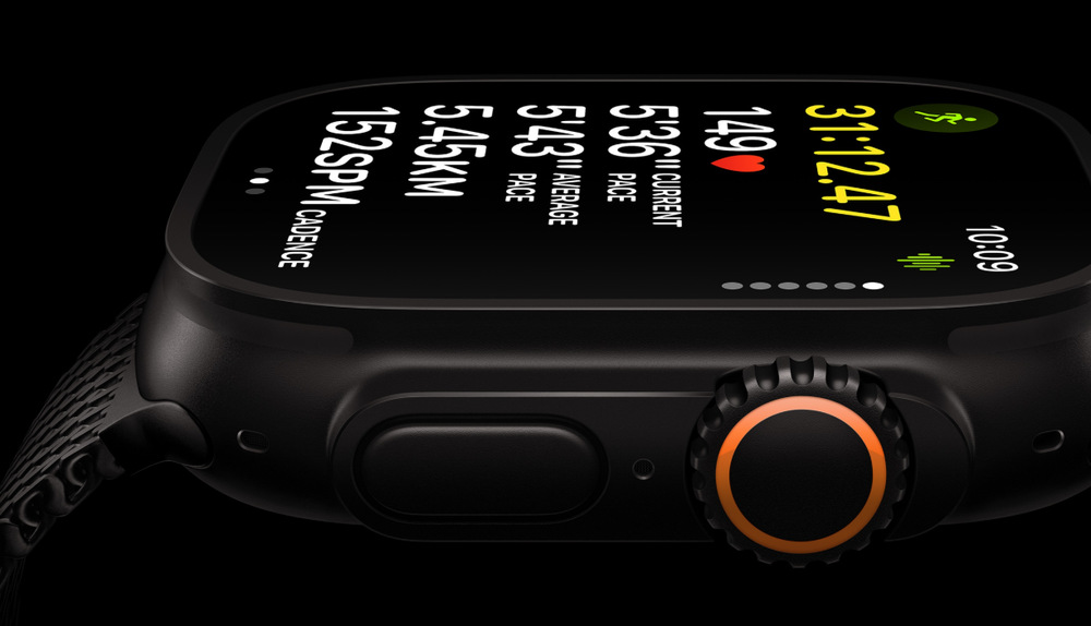 Inteligentné hodinky Apple Watch Ultra 3 GPS + Cellular 49mm čierny titán - čierny oceánsky remienok