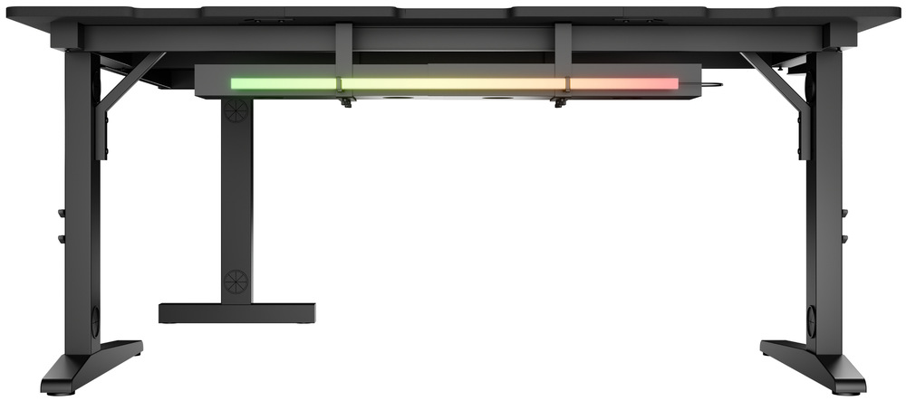 Herný stôl Genesis HOLM MODULAR 160 Corner, RGB čierny Herný stôl s RGB pásikom.