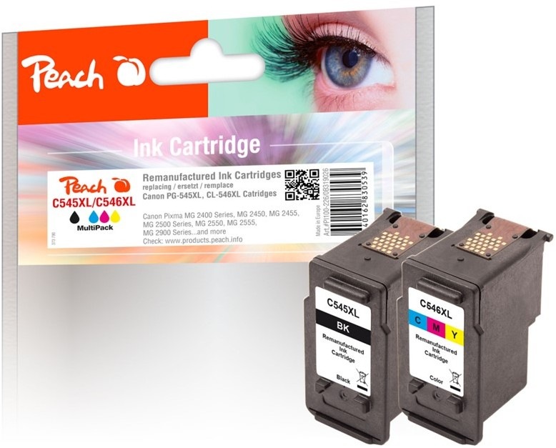 Atramentová náplň Peach Canon PG-545XL/CL-546XL, CMYK s výťažnosťou 510/425 strán