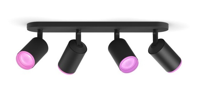 Bodové svietidlo Philips Hue Fugato White and Color Ambiance 4 Spot čierne