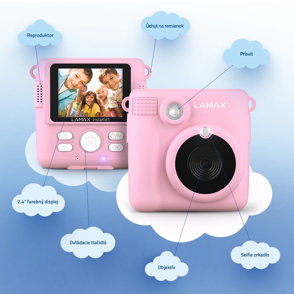 Instantný fotoaparát LAMAX InstaKid1 ružový LAMAX InstaKid1, ružová