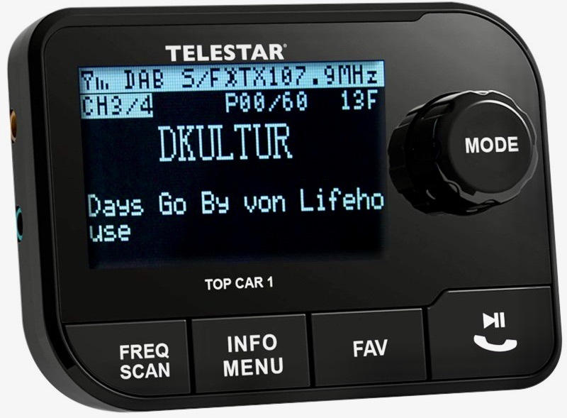 Transmitter Telestar TOP CAR 1 DAB+ s kompaktnými rozmermi