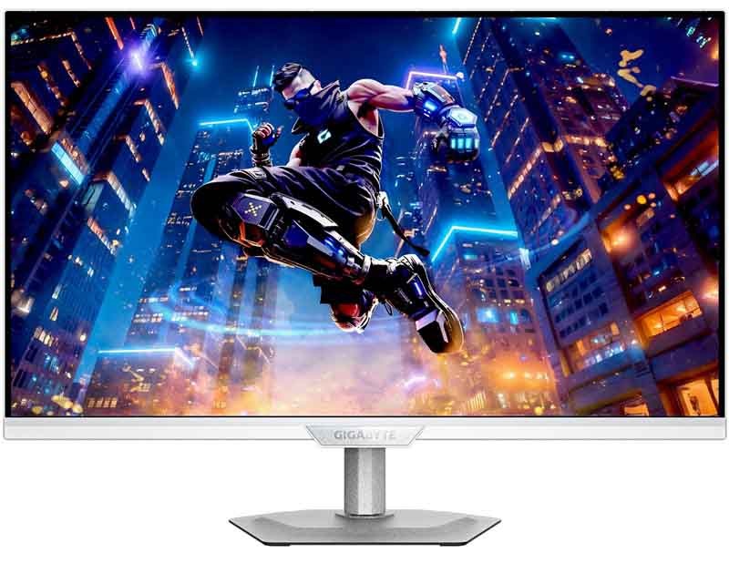 Herný monitor Gigabyte M27Q2 ICE v bielej farbe.