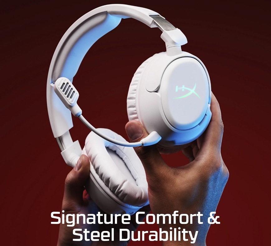 Headset HyperX Cloud Flight 2 Wireless biely Biely variant slúchadiel s oceľovou výstuhou
