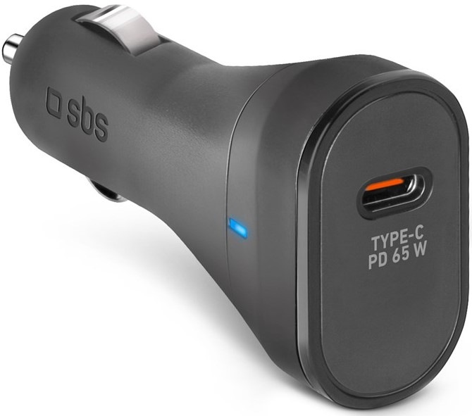 Adaptér do auta SBS USB-C, PD, 65 W - čierna