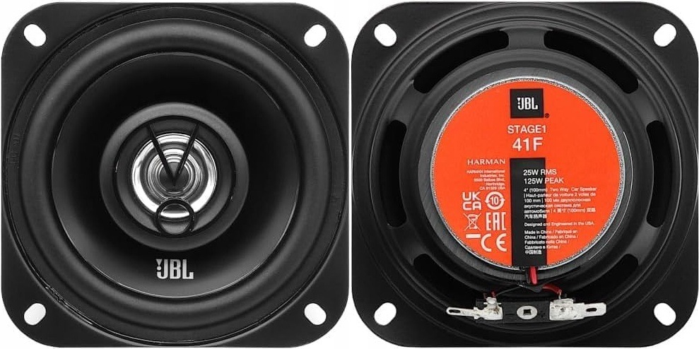 Reproduktory JBL Stage1 41F čierne Predná a zadná strana autoreproduktorov JBL Stage1 41F