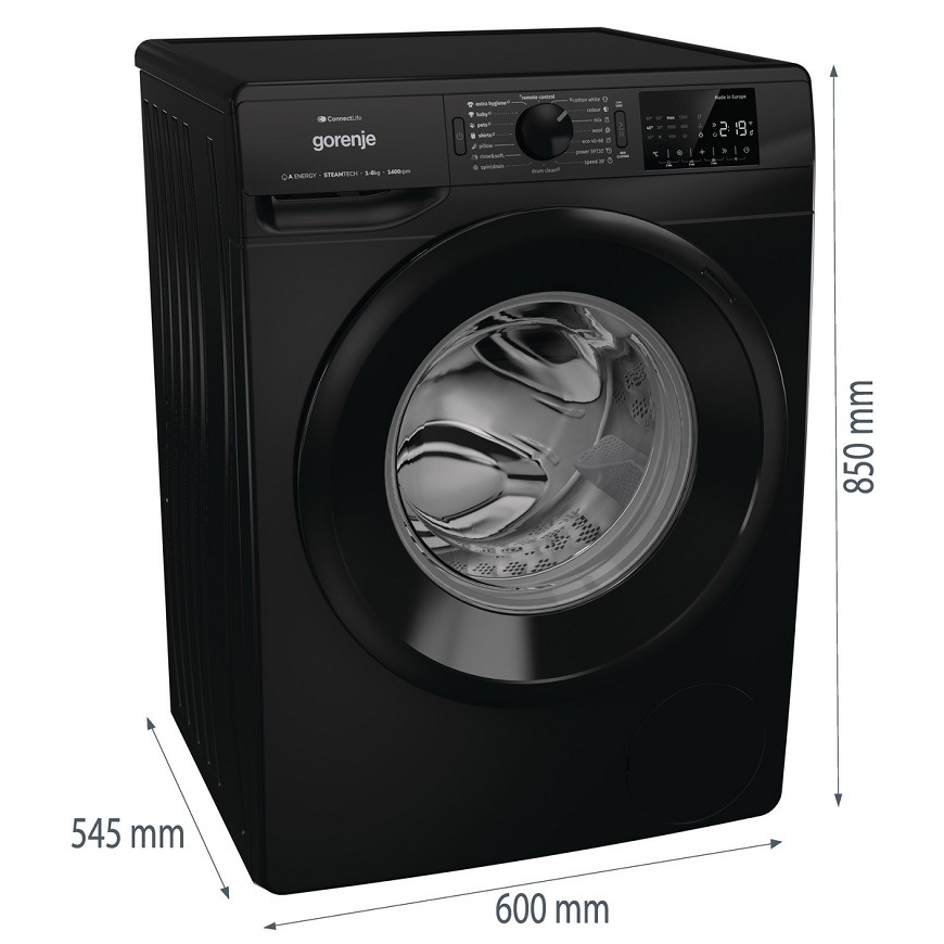 Práčka Gorenje WPNEI84A1SWB, čierna, program Vankúše