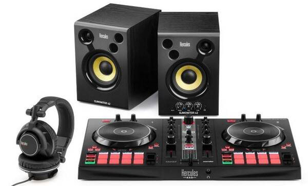 Mixážny pult Hercules DJControl Inpulse 300 MK2 + repro Monitor 42 + DJ sluchátka HDP DJ60 čierny