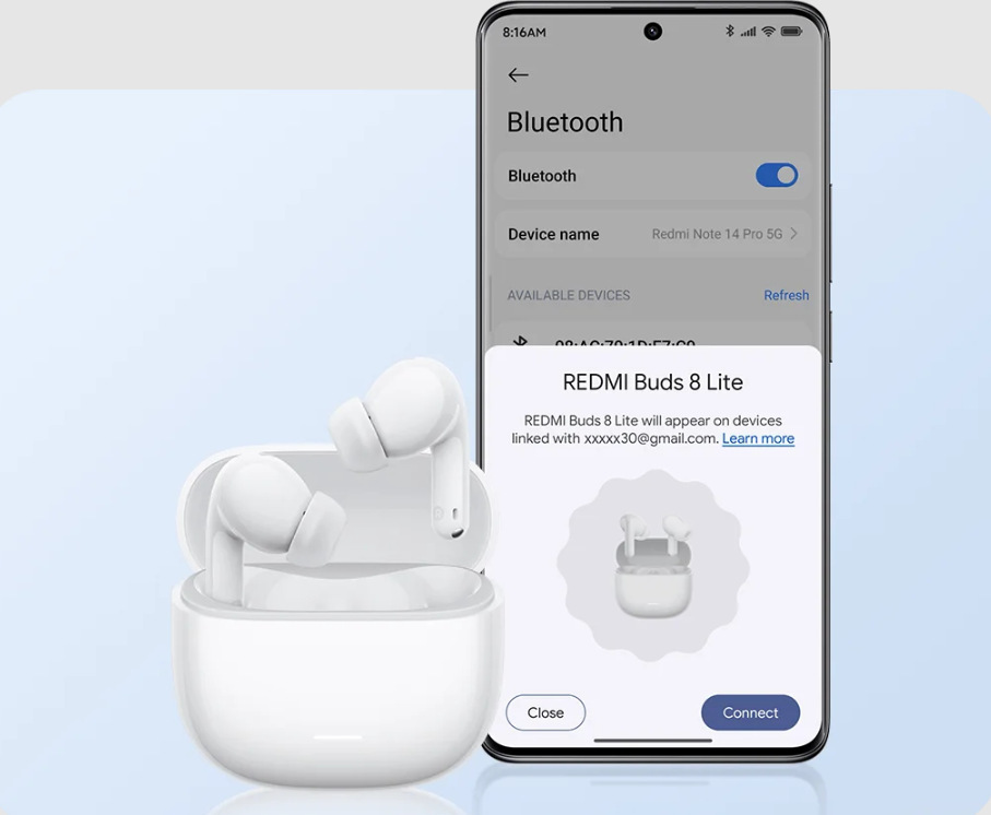 Slúchadlá Xiaomi Redmi Buds 8 Lite modrá Mobil a slúchadlá Xiaomi Redmi Buds 8 Lite