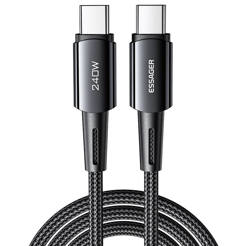 Nabíjací kábel Essager s výkonom 240 W, 2 m, čierna farba