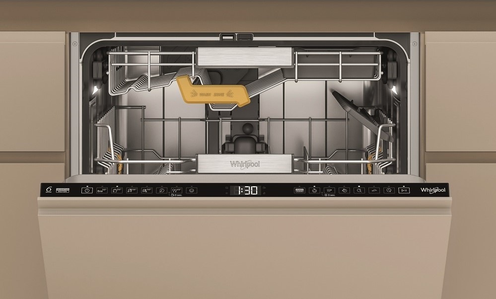 Umývačka riadu Whirlpool W7F HS41, biela, Tri plne automatické programy, technológia 6. ZMYSL Whirlpool