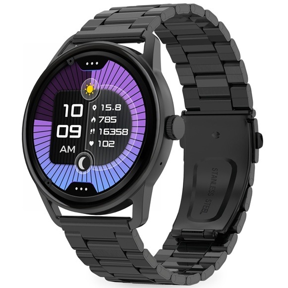Inteligentné hodinky Aligator Watch AMOLED PRO čierne Detail obrázku hodiniek.