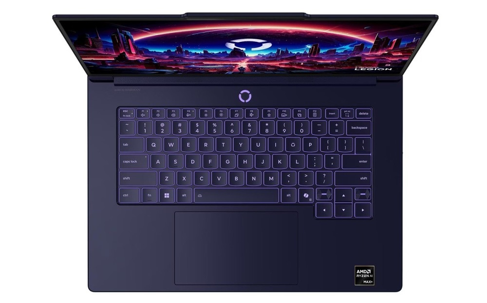 Notebook Lenovo Legion 7 15ASH11 modrý Pohľad zhora na klávesnici notebooku Lenovo Legion 7 15ASH11